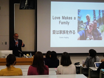 最後にもう��つのFaculty Development公開講座としてイリノイ大学シカゴ校のチャーリー・インリン先生によるLove Makes a Familyの特別講義が開催され、盛況のうちに3日間のセミナーを終えました